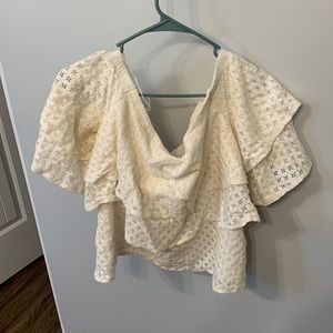 Banana Republic Off the Shoulder Eyelet Top